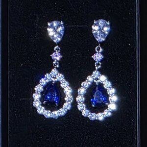 Elegant Drop Earrings 925 Sterling Silver, Aquamarine, Real Attention Getters